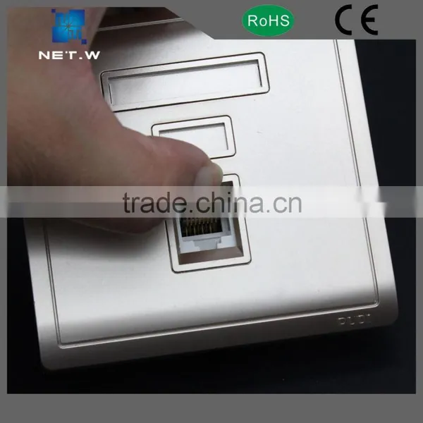 Wall Faceplates Rj45 Wall Socket, One Port Gold Color Wall Faceplates photo-2