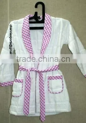 Large Pink Check Homemade Towel Cloth Robe