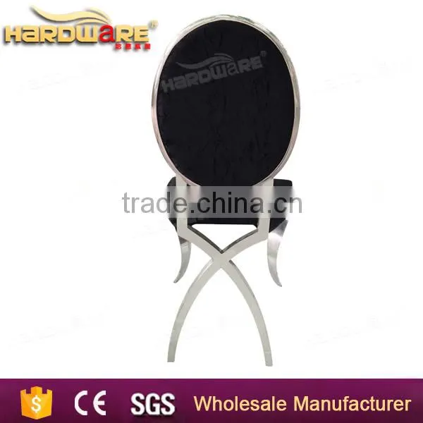 2016 Stainless Steel Round Back Design Fabric Banquet Hall Chairs photo-2