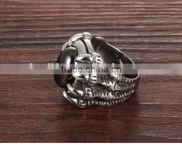 Fashionable Trend Claw Stainless Steel Jewelry Cubic Zirconia Zircon Ring for Men photo-5
