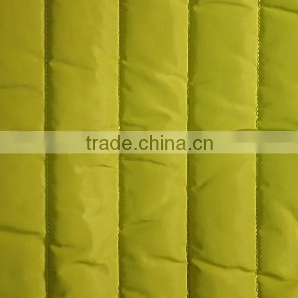 Polyester Stripe Embroidered Thermal Padded Fabric With Quilting for Down Coats/jacket