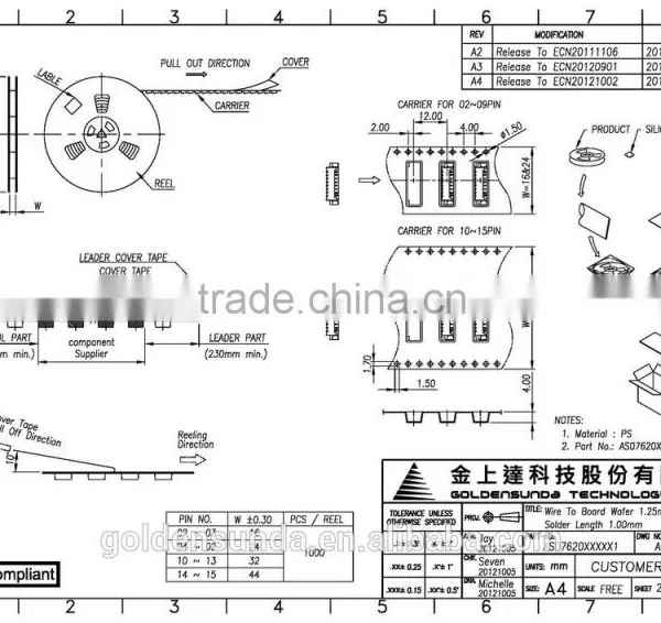 2 ~ 15 Pin Available 1.25mm Pitch SMT 5-Pin PCB Wire to Board Connector photo-5