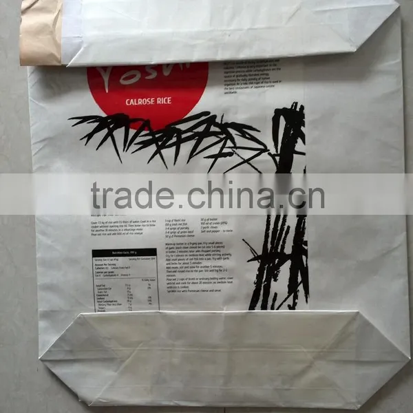 Laminated Kraft Paper Valve Bag Packing for Calrose Rice photo-4