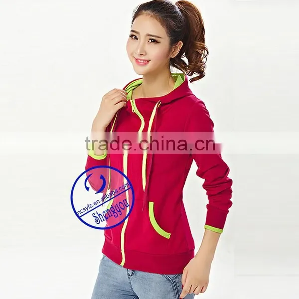 Custom Blank Plain Zip Gym Hoodie for Women photo-2