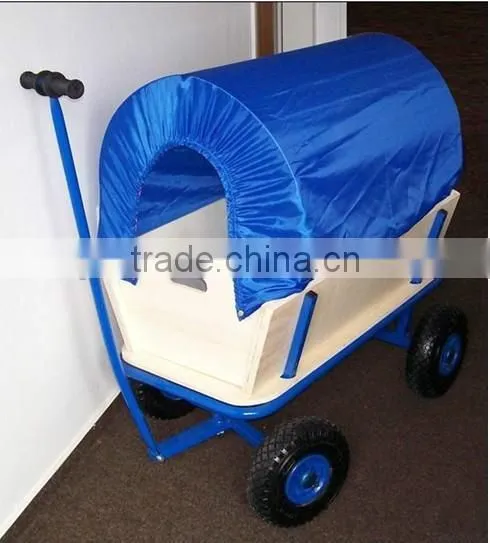 Kids Festival Trolley Wagon Cart Wooden Camping Waterproof Cover Trolly Wheeled