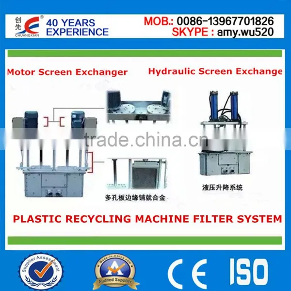 Screen Exchange Filter For Plastic Recycling Syestem