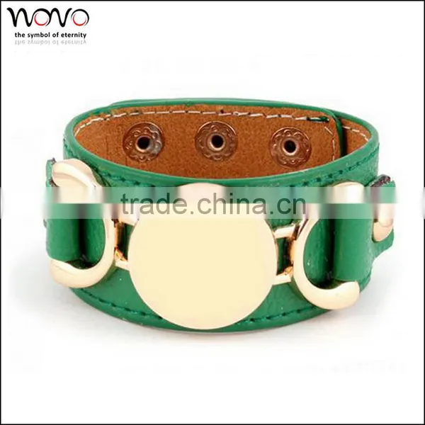 Cuff Bracelet Cheap Leather Bracelets Stainless Steel Monogram Leather Cuff Bracelet photo-6