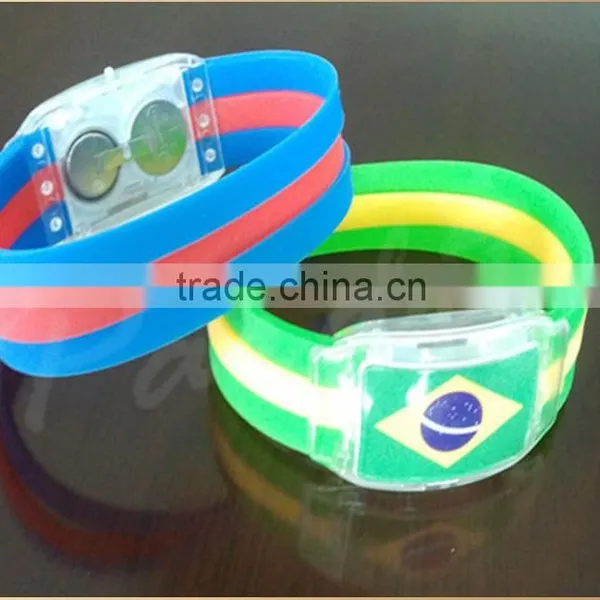 2015 HOT Promotional LED Silicone Bracelet LED Flag Bracelet photo-2