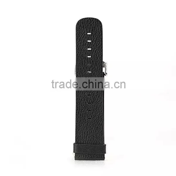 Black Colour Real Leather Watch Band for Iphone Watch photo-2