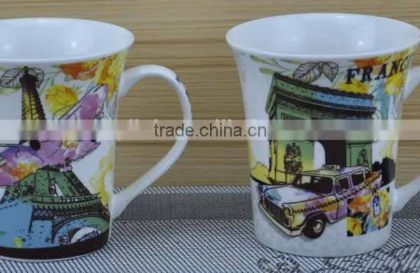 14OZ Butterfly Design Fully Decal Printed Ceramic Cup, Shiny Surface New Bone China Coffee Cup, KL5001-11019 photo-6