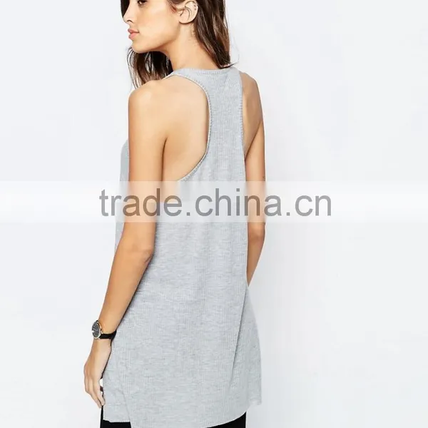 OEM Service Latest Design Women Clothes Tops Long Women Tank Top photo-4