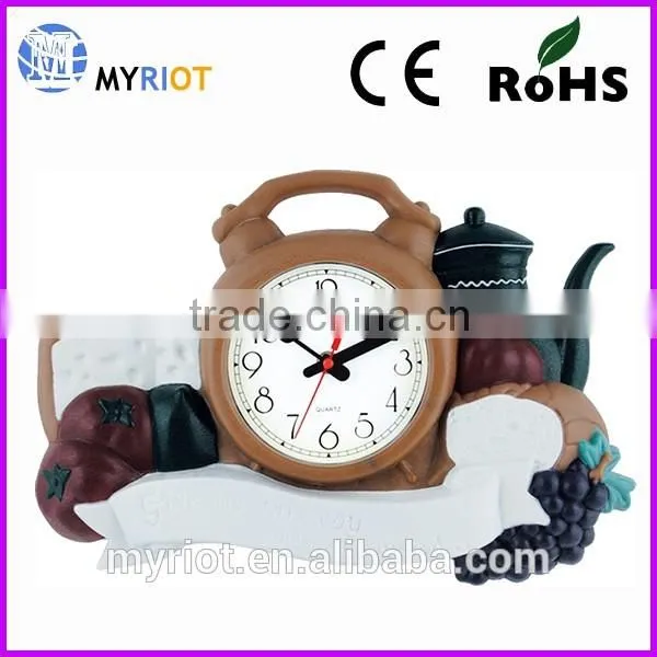 Plastic Wall Business Gift Advertise Teapot Clock