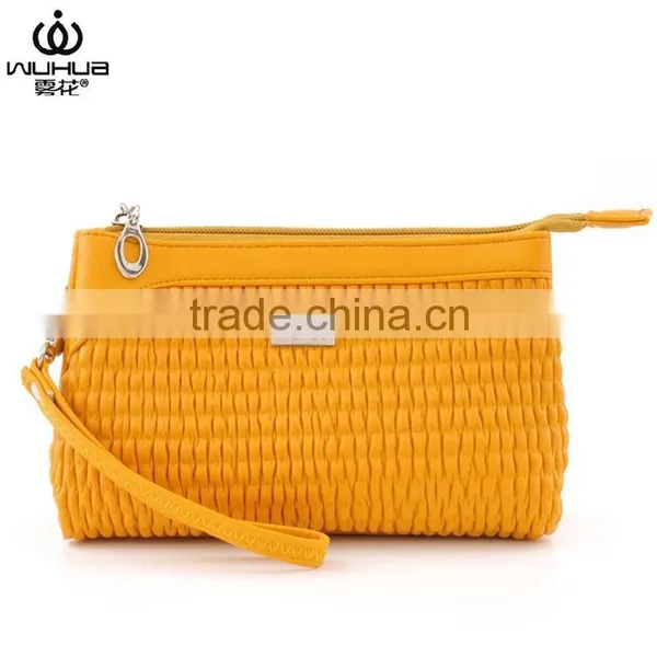 With 25 Years Manufacture Experience WUHUA Woven pu Cosmetic Bag for Ladies With Handle photo-4