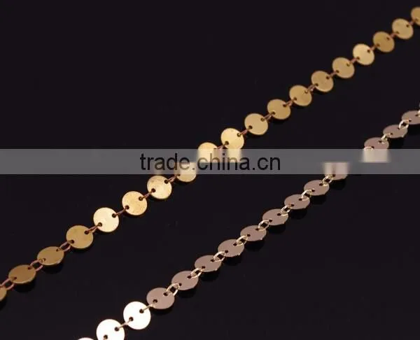New Women Simple BOHO Style Gold Plated Shining Handcraft Metal Coins Charming Hair Jewelry Head Chain photo-3