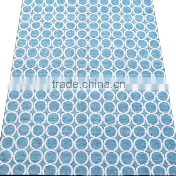 Jaquard Flat Weave Art Silk Rug With Canvas Backing