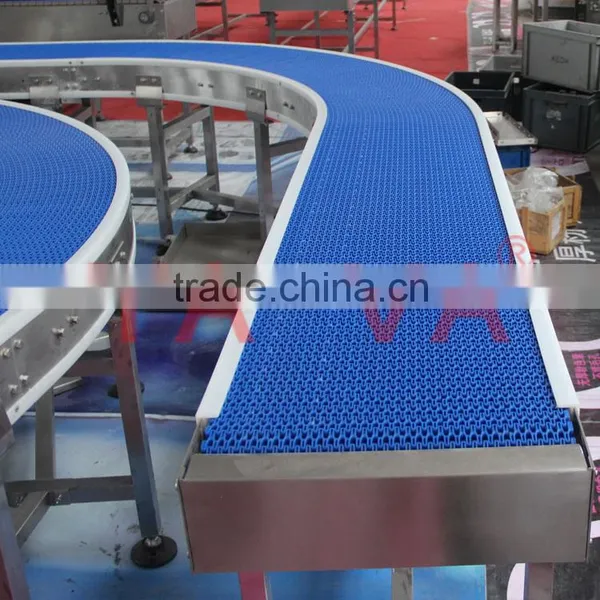 Customized Plastic Blue Color 90 Degree Curve Belt Conveyor photo-2