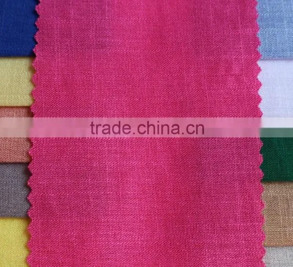Plain Dyed Solid Color Woven Linenette Blend Nylon Viscose Fabric photo-5