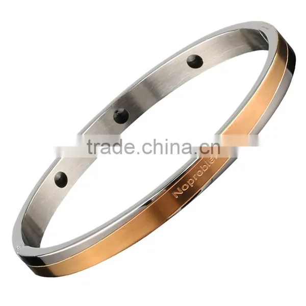 P082 NOPROBLEM 2015 Power Tourmaline Charm Fashion Health Stainless Bracelet
