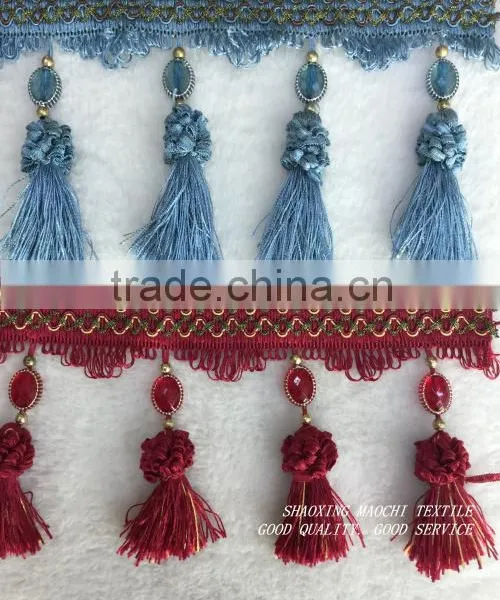 New Design Wholesale Curtain Fringe With Crystal for Home Textile Accessory photo-4