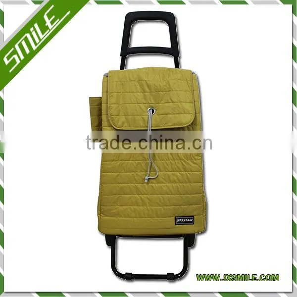 FOLDING SHOPPING CART WITH YELLOW COLOR BAG,300T