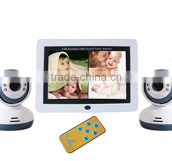 Infant Monitor Two Way Speaker 1-4 Cameras Optional Color TFT Factory Price 2.4GHz 7 Inch Baby Monitors photo-2