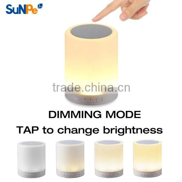 2016 Newest Portable LED Lamp Bluetooth Speaker Touch Induction Change Colour Romatic Lamp Hands-free Call TF Card Speakerphone photo-2