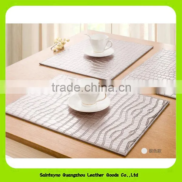 Luxury PU Leather Non-slip Placemat Crocodile Coasters 16019 photo-4