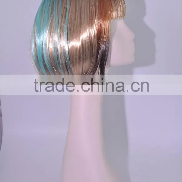 A023 Wholesale Colors Mixed Bob Wigs Hair,synthetic Cosplay Hair Wig Short in Stock photo-2