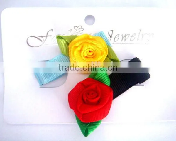 Wholesale Mini Satin Ribbon Rolled Fabric DIY Rose Flowers For Girl Dress photo-6