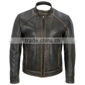 OXFORD HIGHWAY LEATHER MOTORCYCLE JACKET,Mens Sleeve Striped Semi Moto Leather Jacket,Strips Red Motorcycle Leather Jacket photo-3