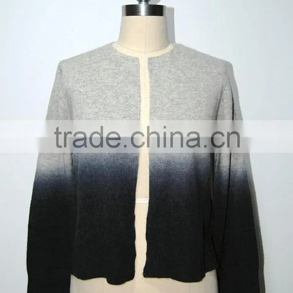 BGAX16045 Fashion Knitted Sweater Garments Dip Dye Cardigan Without Buttons