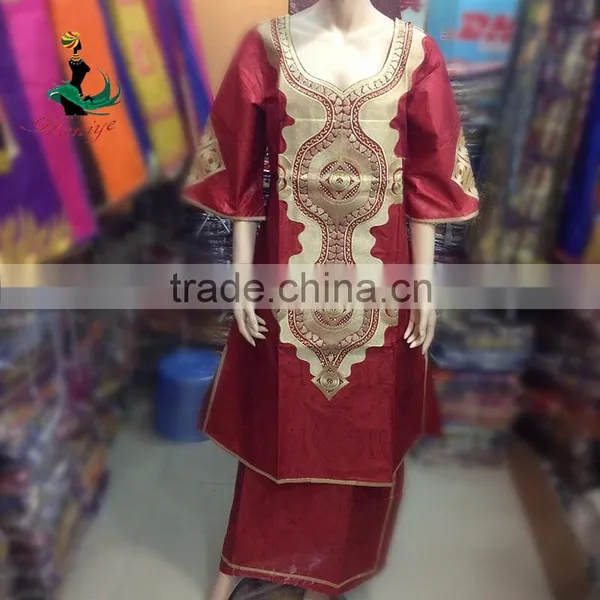 Fashion Bazin Riche Broderie Dress African Bazin Embroidery Design 2016 photo-3
