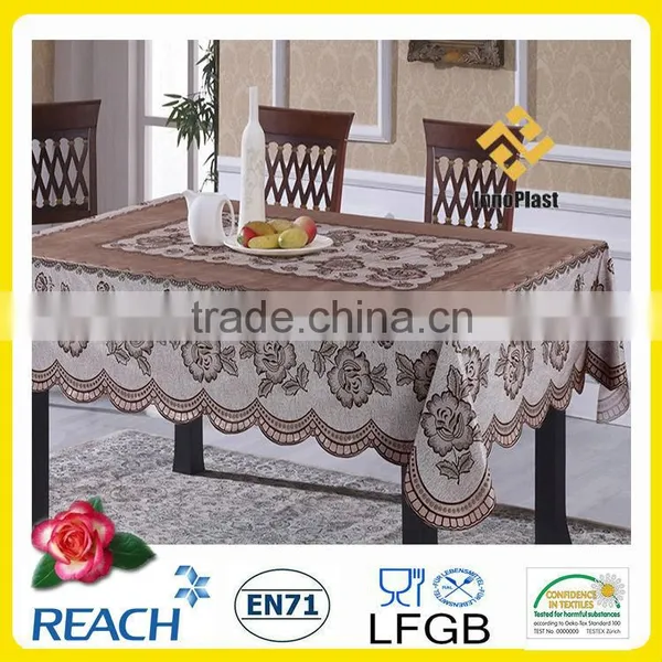 PVC Rectangle White Tablecloths photo-3