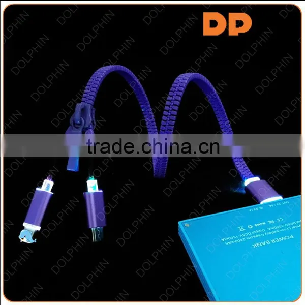 Gadgets 2 in 1 Zip USB Cable Illuminated LED Zipper Charging Cable photo-4