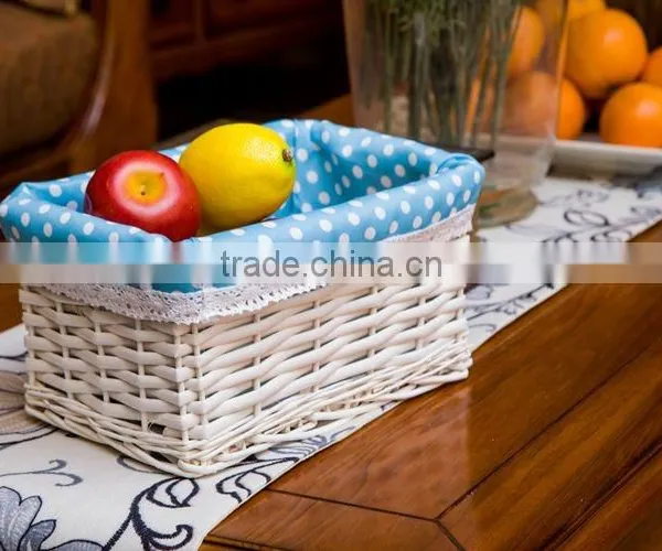 Wicker Cane Basket Shopper Storage Willow Fruit & Flower Basket Gift Craft With Liner for Wholesale