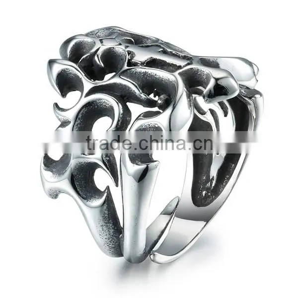 Biker Stainless Steel Hollowed-out Cross Ring photo-6