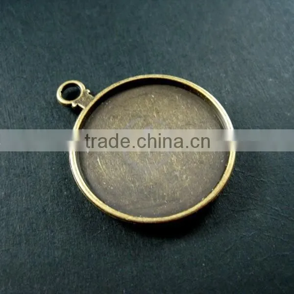 25mm Round Tray Bezel Setting Vintage Antiqued Bronze Alloy Watch Clock Pendant Charm DIY Supplies 1810245 photo-3