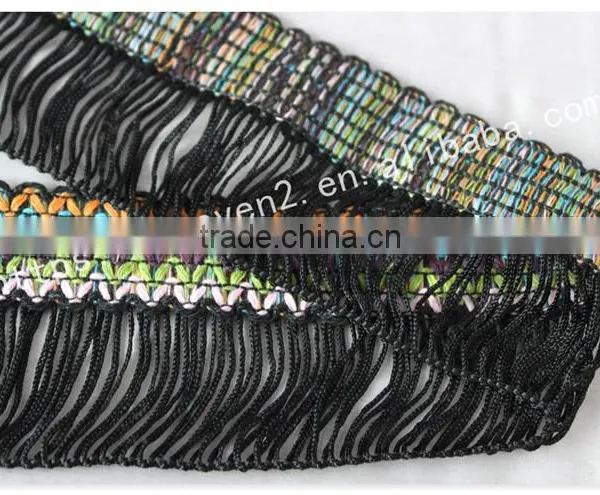 Hot Selling 6.5cm Width Polyester Ethnic Chainette Fringe for Garment/bags photo-4