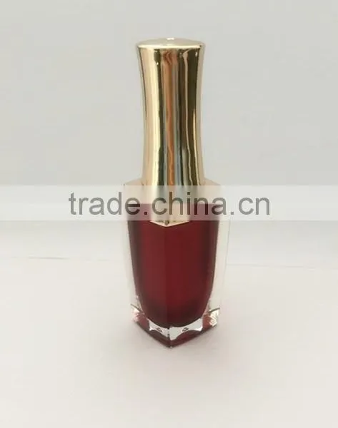 Red Painted Nail Polish Bottle With UV Cap and Shoulders photo-3