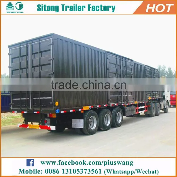 High Quality Plate Van Trailer 3 Axles Cargo Transport Enclosed Trailers for Sale photo-2