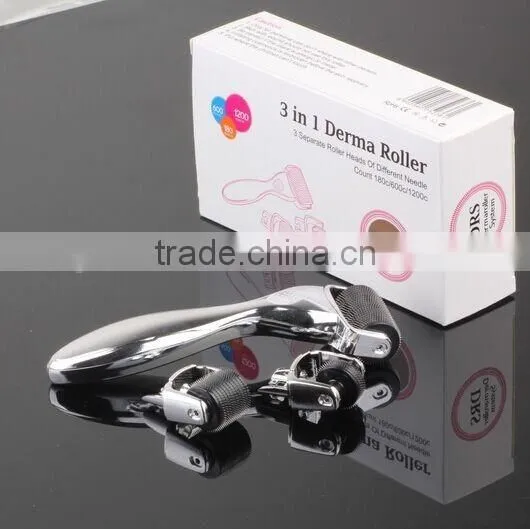 Hot Sale Dermaroller 180needles 600needles 1200needles 3 in 1 Derma Roller Titanium Micro Needle Roller photo-3