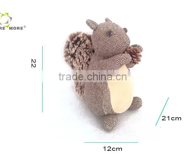 Store More Cute Design Stone Filling Animal Fabric Door Stops - Squirrel photo-2