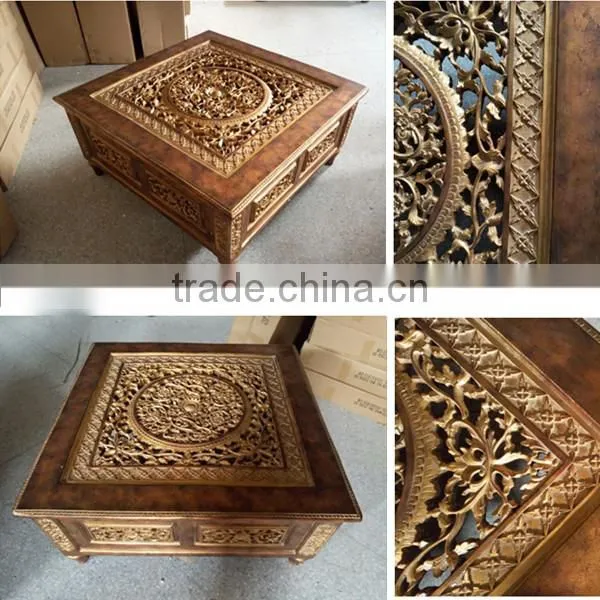 MO-0418-01 Antique Furniture Square Coffee Table for Home Decor photo-2