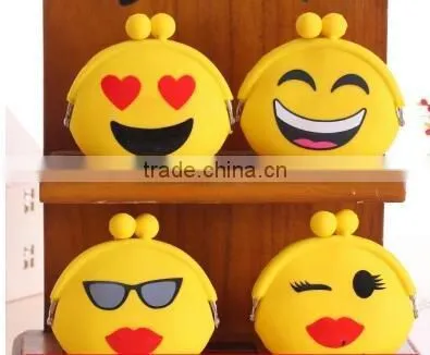 2017 Lastest Design Cute Ladies Silicone Emoji Coin Purse Bag photo-3