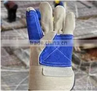 DDSAFETY 2017 Cow Split Leather With Blue Canvas Back Safety Work Gloves photo-2