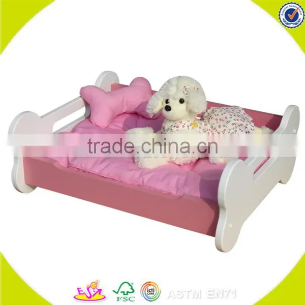 Wholesale Beautiful Toddler Wooden Doll Bed Toy Pink Best Selling Wooden Doll Bed Toy W06E010 photo-4
