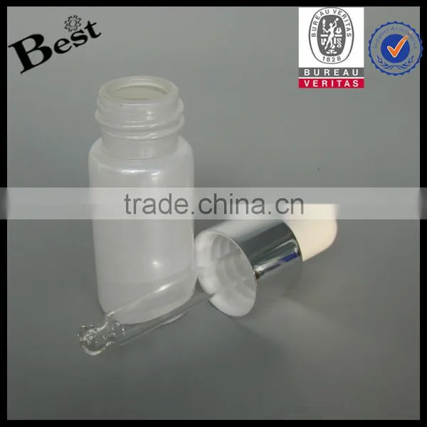Cosmetic Packaging Hot Products 20 ml 30 ml Glass Dropper Bottle White Essential Oil Bottle Silver Aluminum Dropper White Rubber photo-2