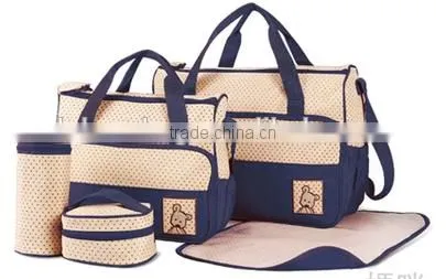 Wholesale Durable 5pc Set Baby Diaper Bag With Polyester photo-5