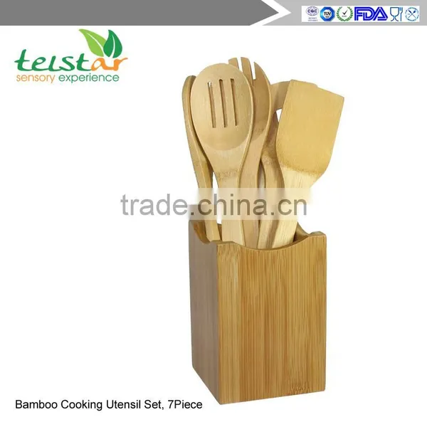 7-piece Bamboo Cutlery Sets( 6 Utensils Plus Holder ) in a Gift Box