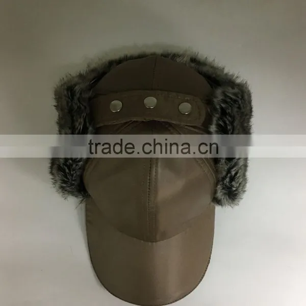 Waterproof Fabric Fake Fur Earflap Baseball Cap photo-3